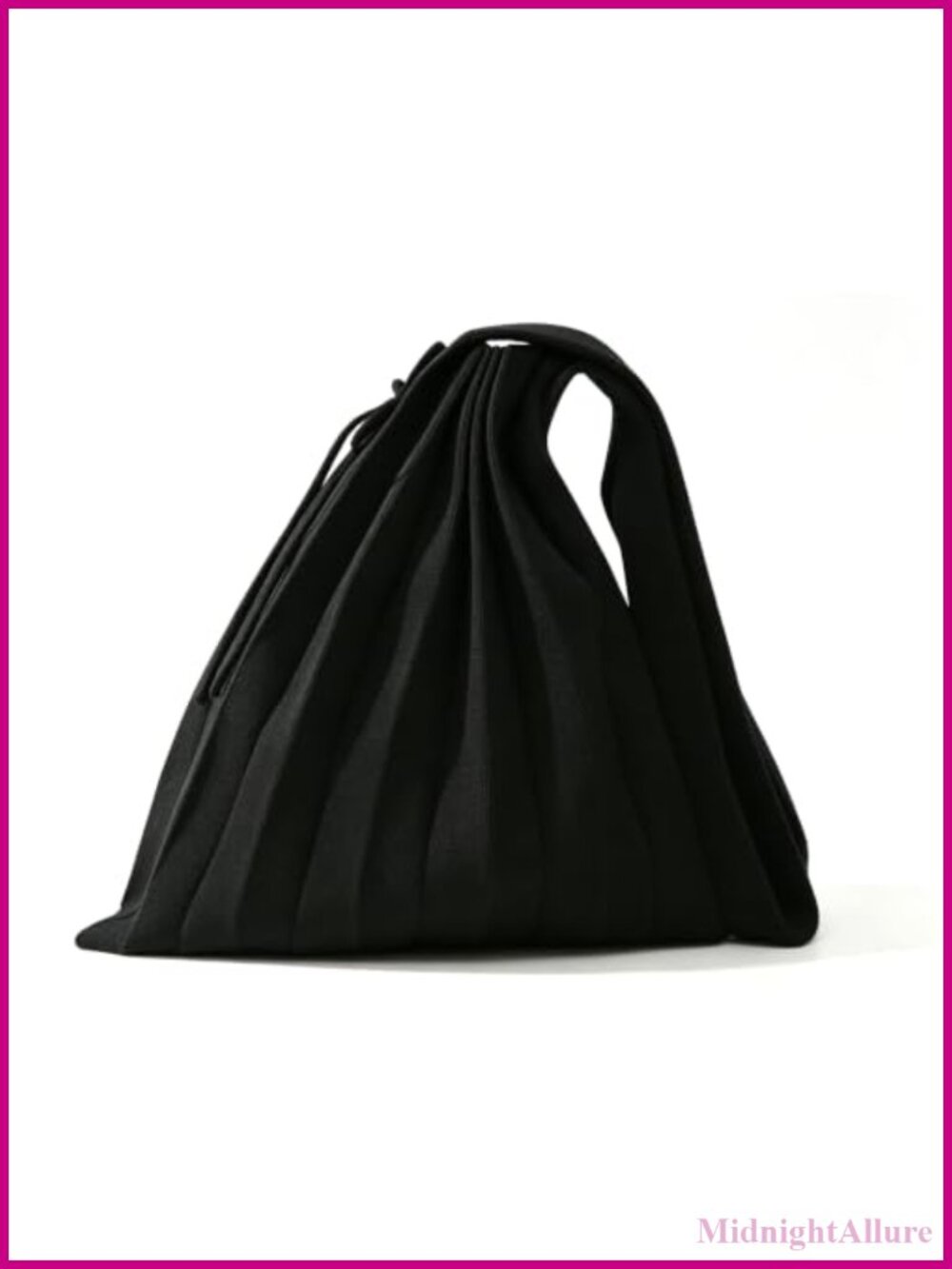 Pleated Knit Shoulder Bag Foldable Accordion Tote for Women